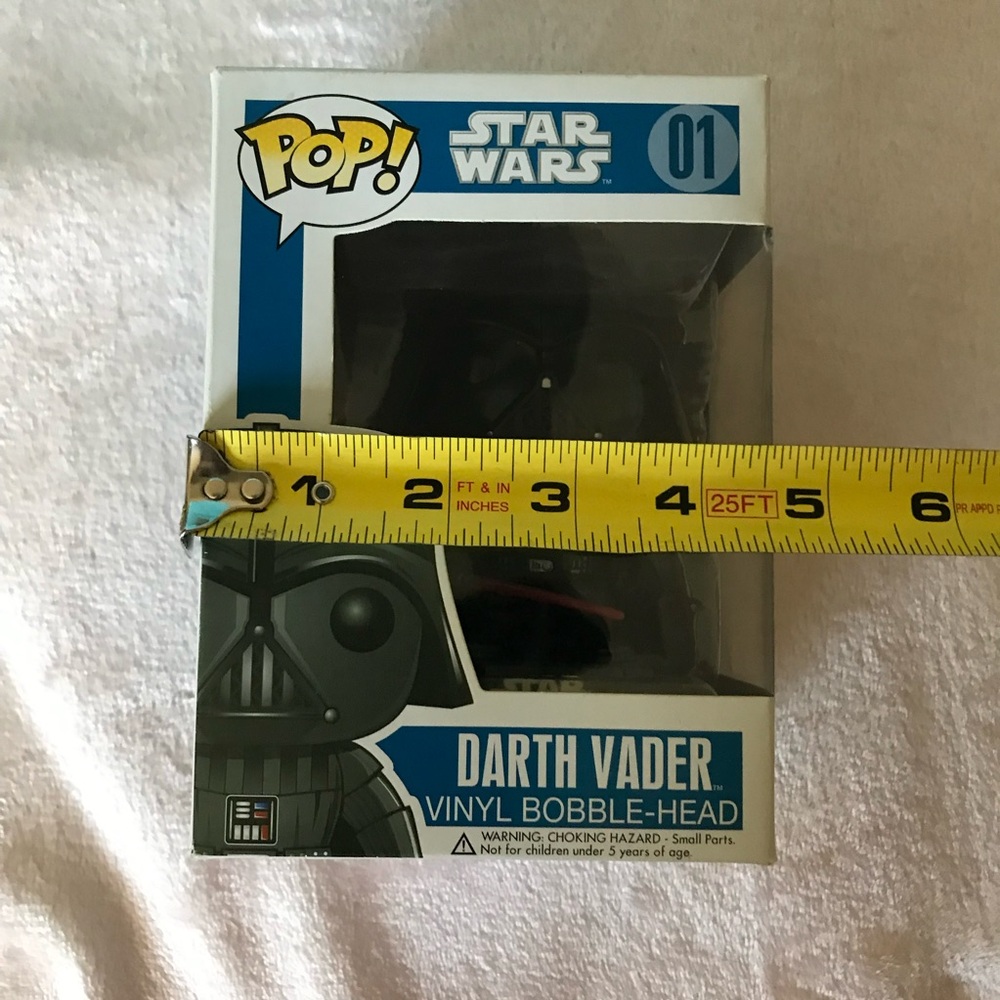 Funko Pop Star Wars Darth Vader #01 Vinyl Bobblehead Large Letter Font Blue Box - Picture 11 of 11